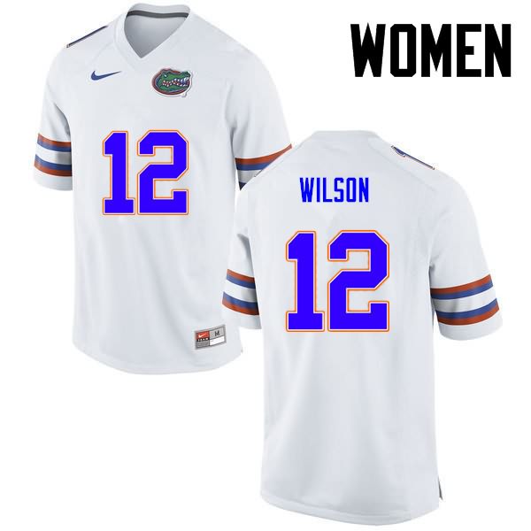 NCAA Florida Gators Quincy Wilson Women's #12 Nike White Stitched Authentic College Football Jersey WQU0764EL